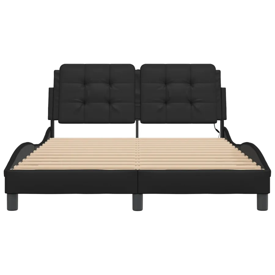 Cadre de lit avec LED sans matelas Zadar noir 120x200 cm - 6