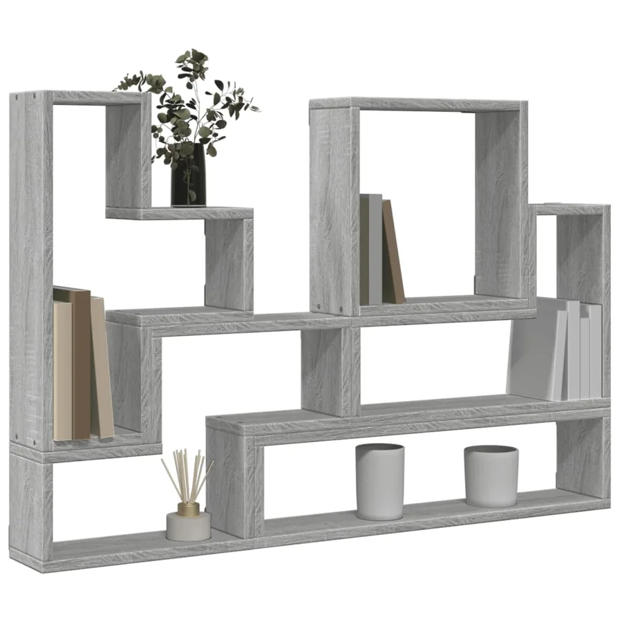 Étagère murale sonoma gris 96x12x64 cm bois d'ingénierie - 4