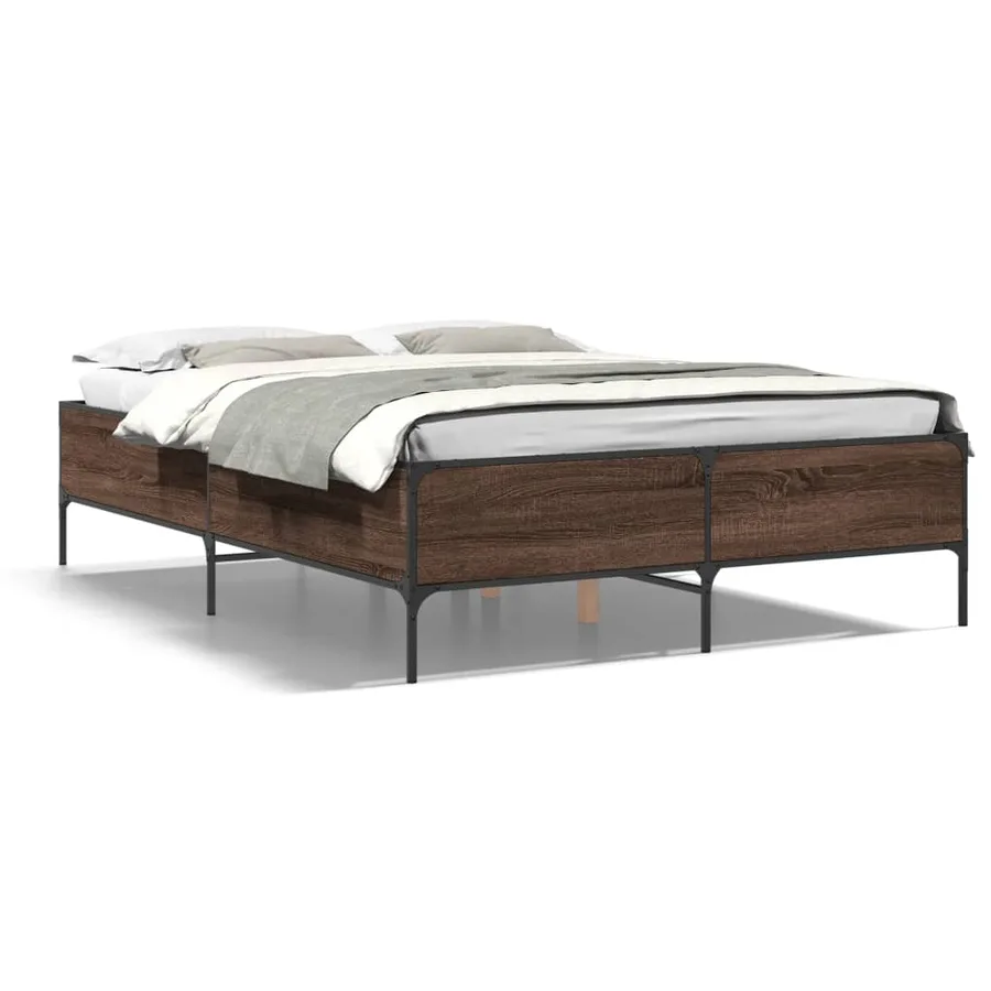 Cadre de lit sans matelas chêne marron 120x200 cm - 2
