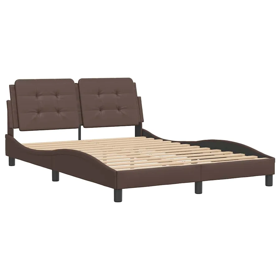 Cadre de lit sans matelas Zadar marron 120x200 cm similicuir - 3