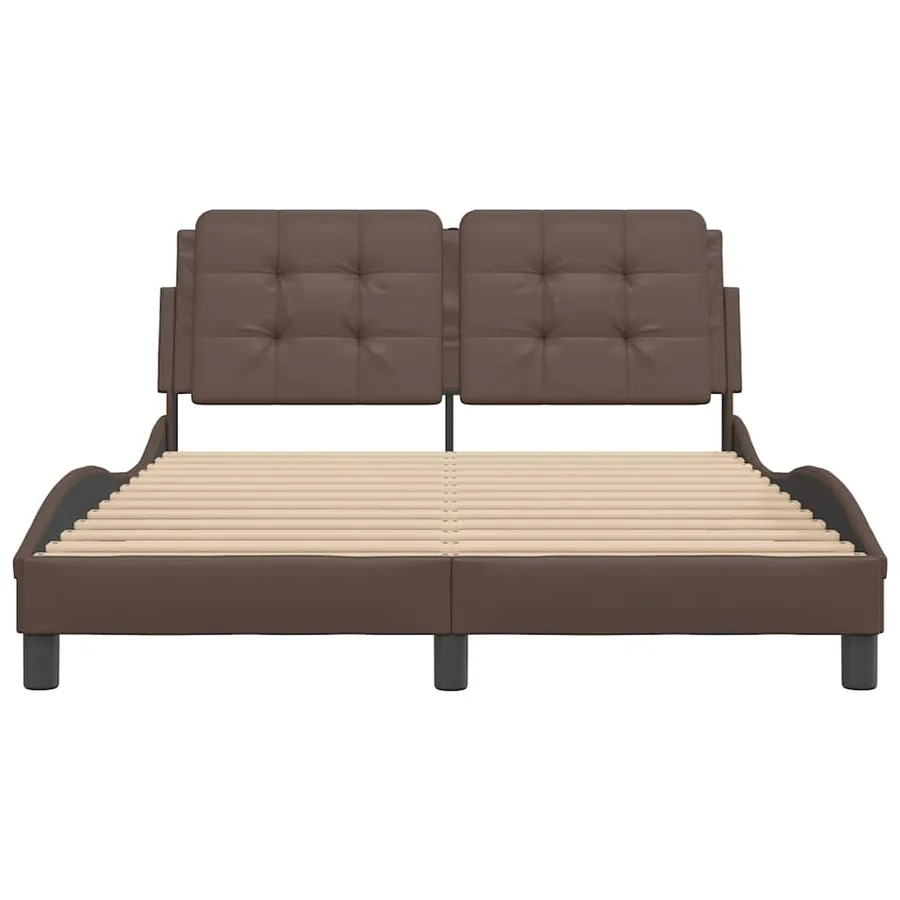 Cadre de lit sans matelas Zadar marron 120x200 cm similicuir - 4