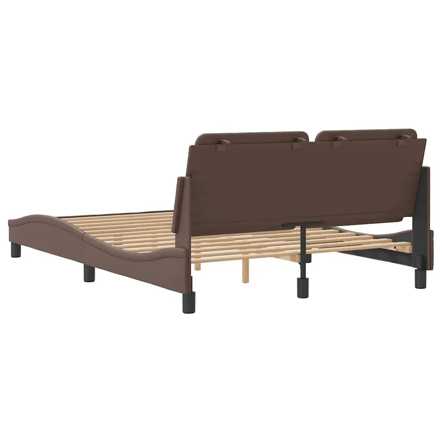 Cadre de lit sans matelas Zadar marron 120x200 cm similicuir - 6