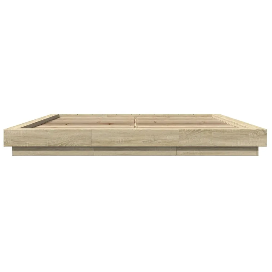 Cadre de lit sans matelas chêne sonoma 200x200 cm - 4
