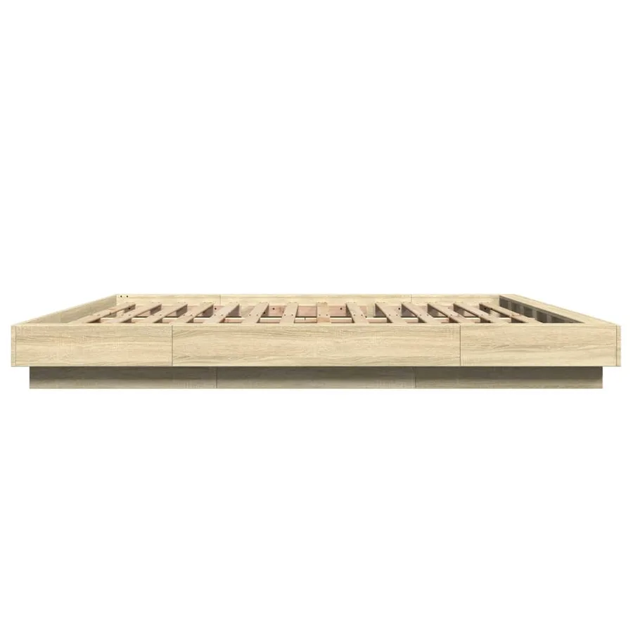 Cadre de lit sans matelas chêne sonoma 200x200 cm - 5