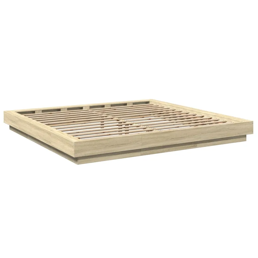 Cadre de lit sans matelas chêne sonoma 200x200 cm - 6