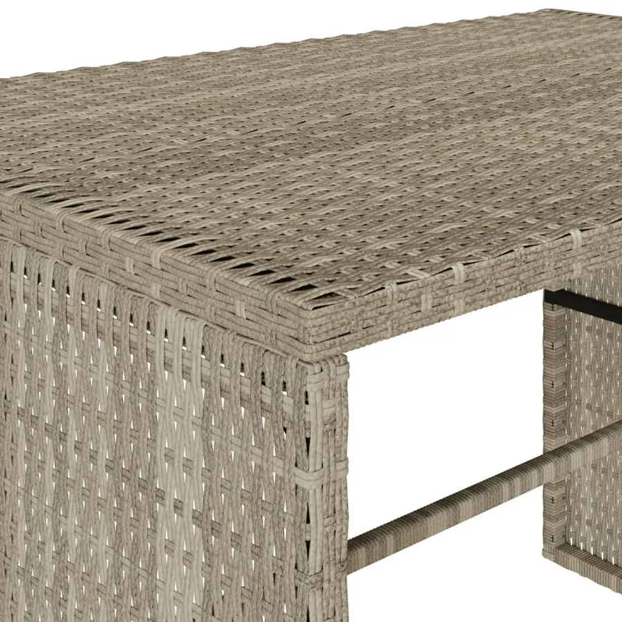 Ensemble à manger de jardin 3pcs coussins gris clair poly rotin - 10