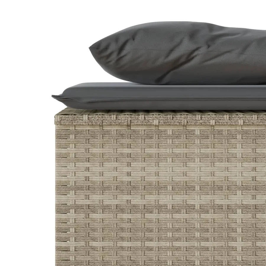 Ensemble à manger de jardin 3pcs coussins gris clair poly rotin - 7