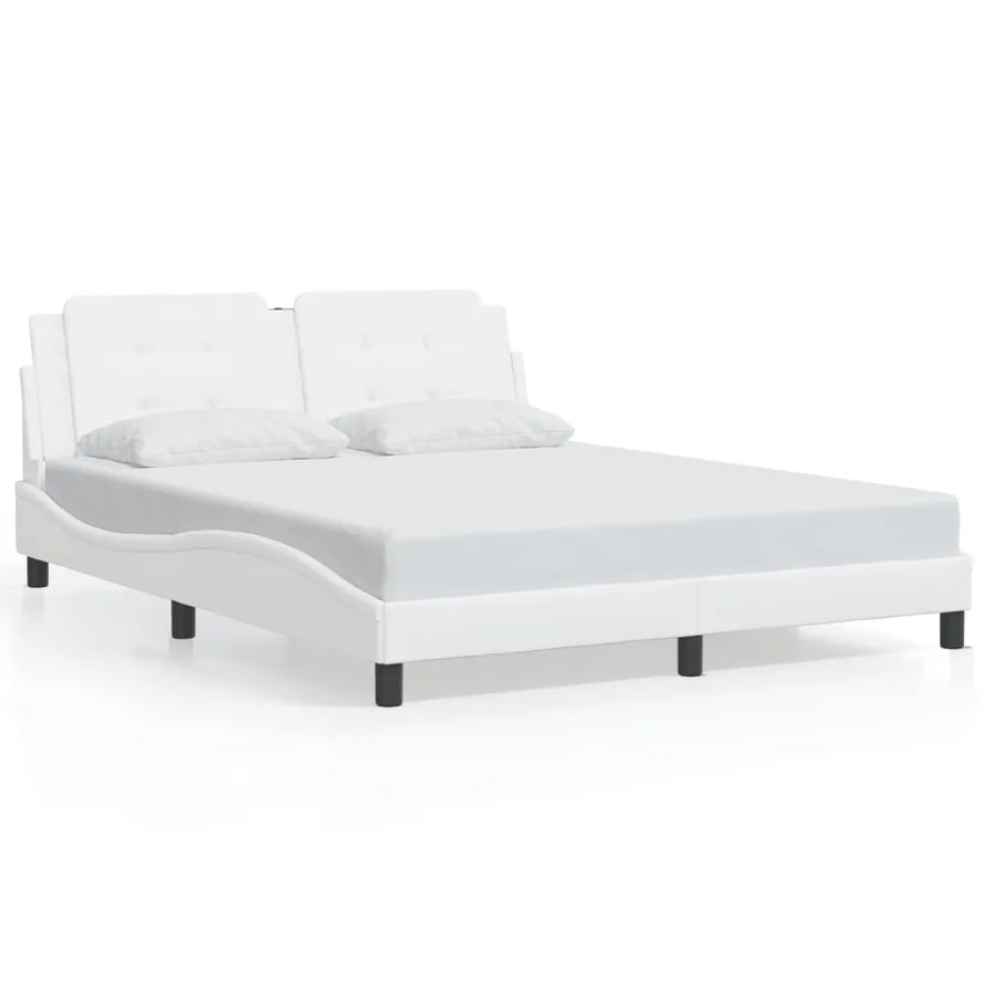 Cadre de lit avec LED sans matelas Zadar blanc 160x200 cm - 5