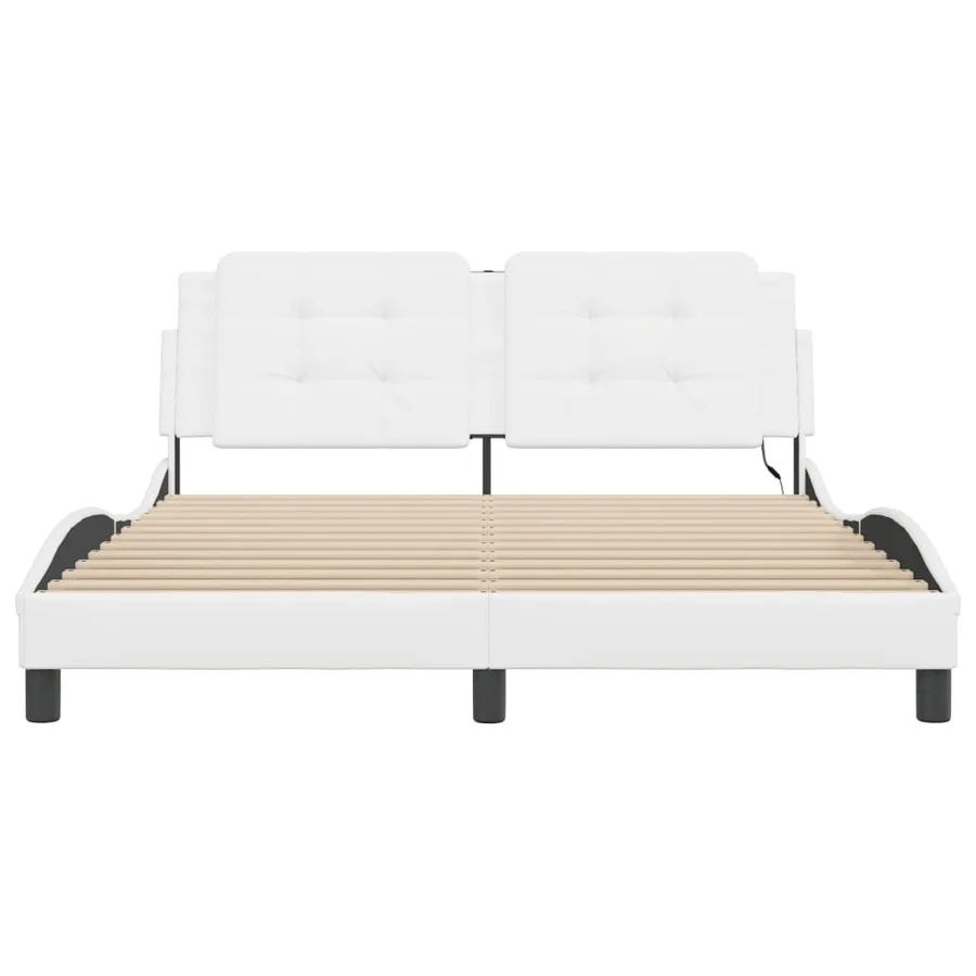 Cadre de lit avec LED sans matelas Zadar blanc 160x200 cm - 6