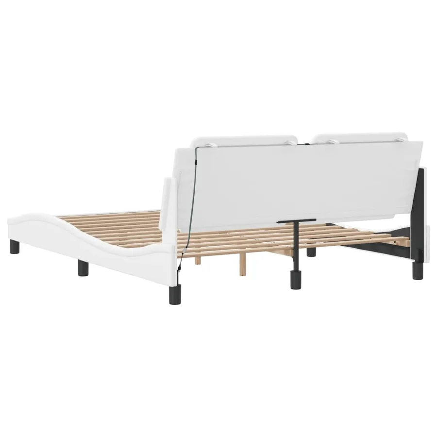 Cadre de lit avec LED sans matelas Zadar blanc 160x200 cm - 9