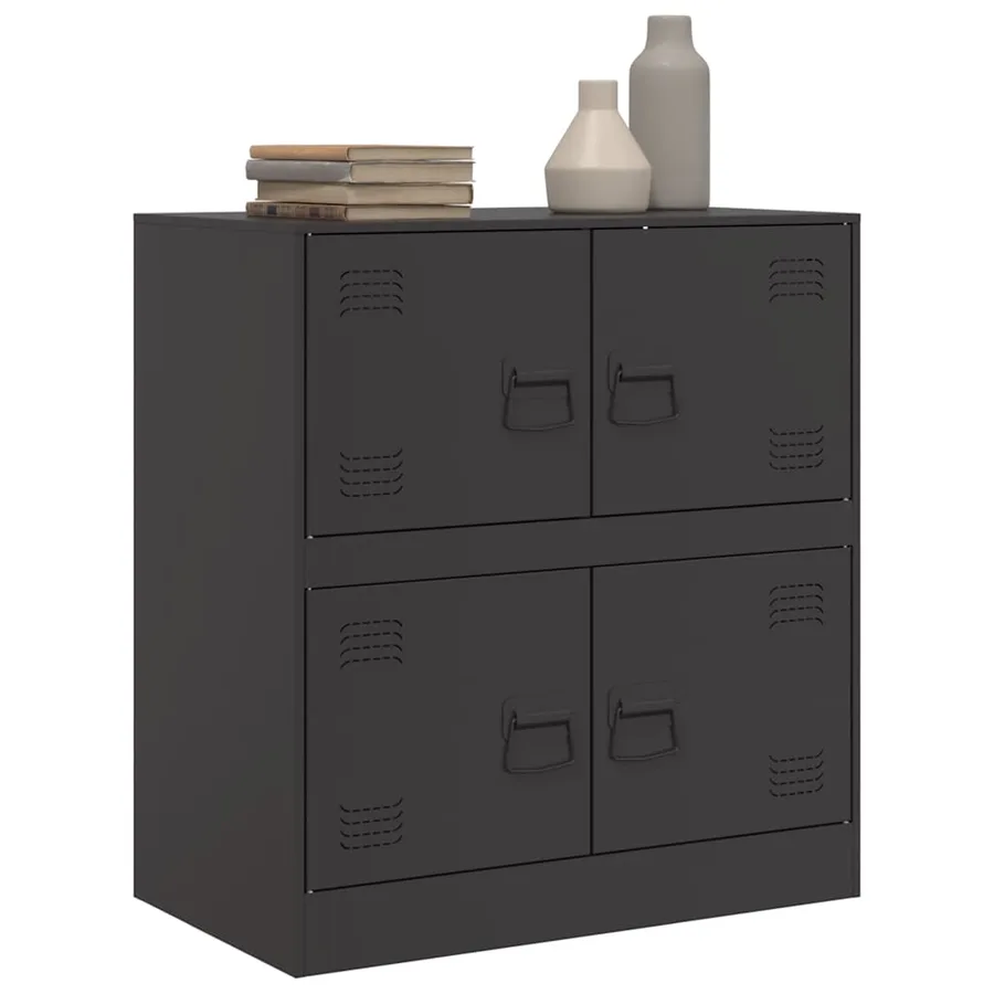 Buffet noir 67x39x73 cm acier - 5