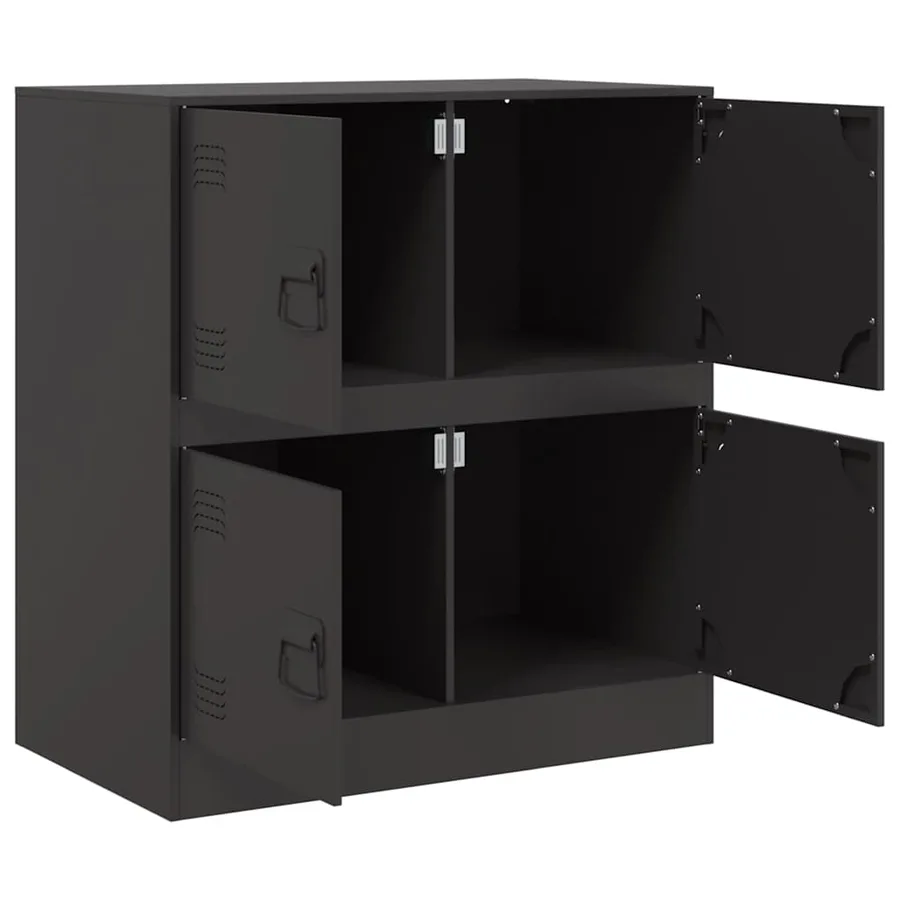 Buffet noir 67x39x73 cm acier - 7