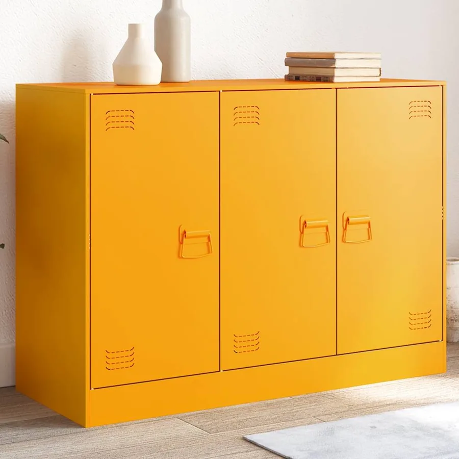 Buffet jaune moutarde 99x39x73 cm acier