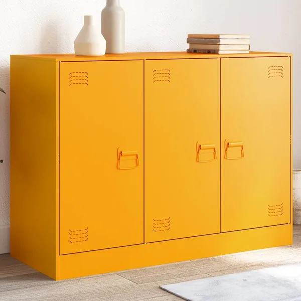 Buffet jaune moutarde 99x39x73 cm acier