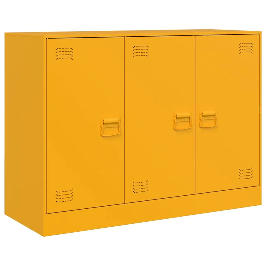 Buffet jaune moutarde 99x39x73 cm acier - 2