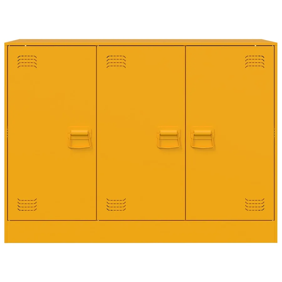 Buffet jaune moutarde 99x39x73 cm acier - 6