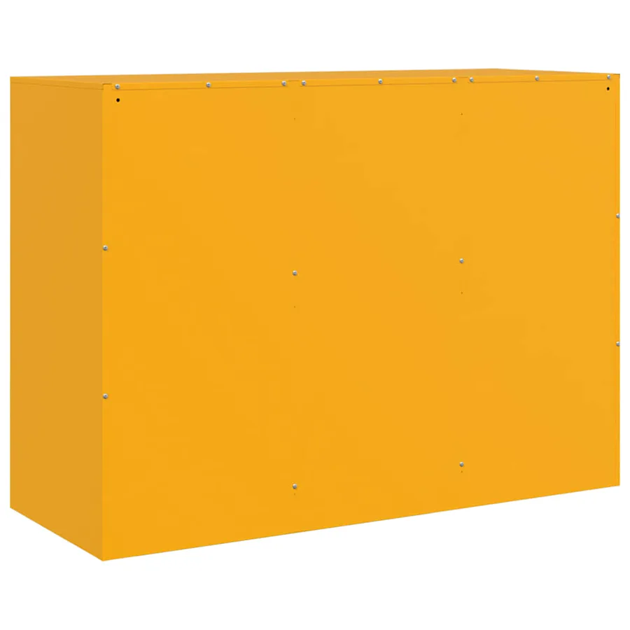 Buffet jaune moutarde 99x39x73 cm acier - 9