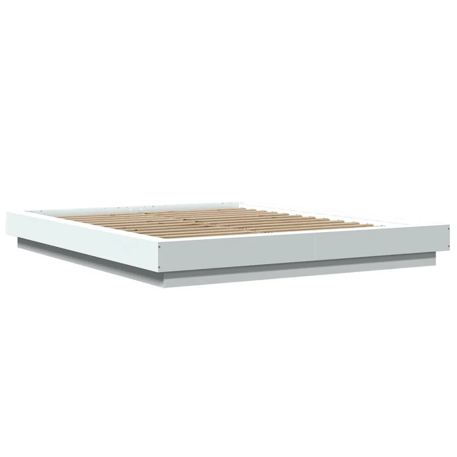 Cadre de lit sans matelas blanc 160x200 cm - 3