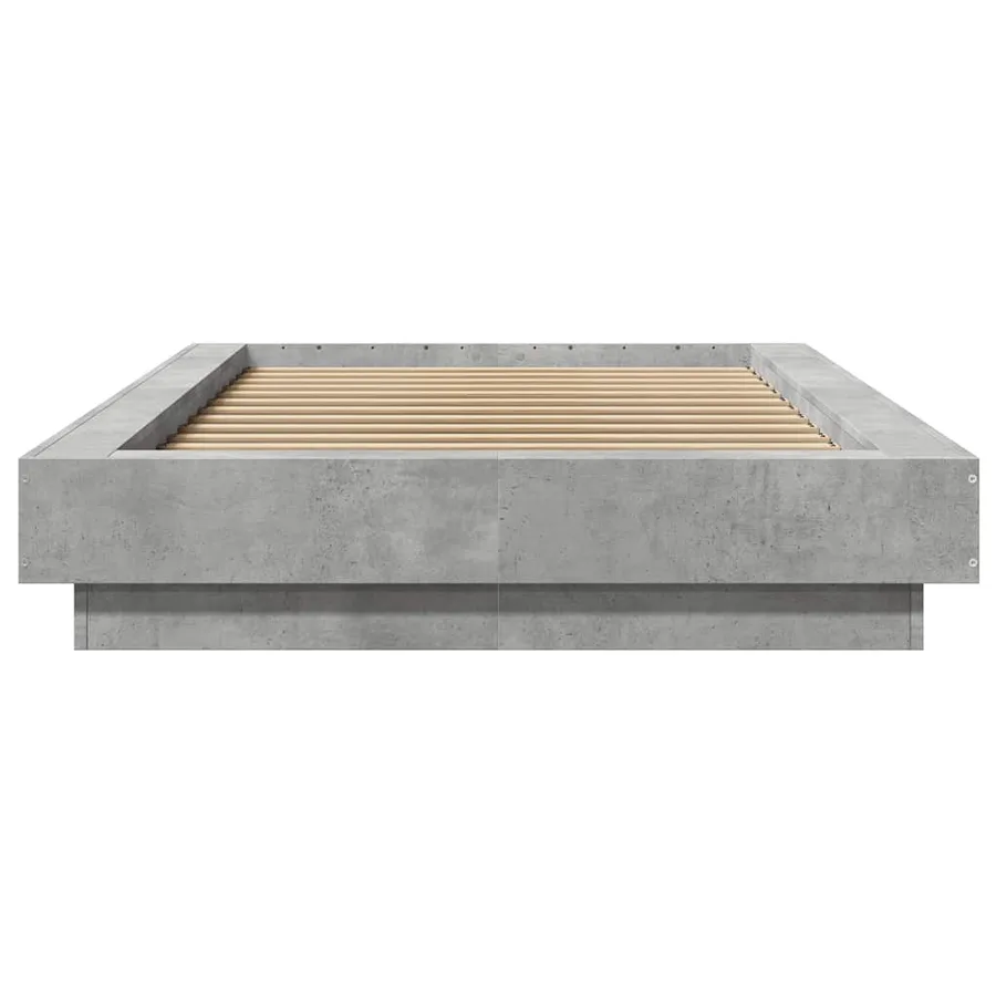 Cadre de lit sans matelas gris béton 100x200 cm - 4
