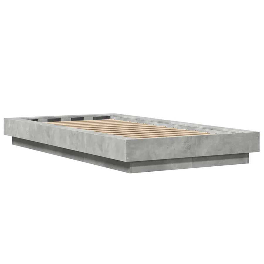 Cadre de lit sans matelas gris béton 100x200 cm - 6