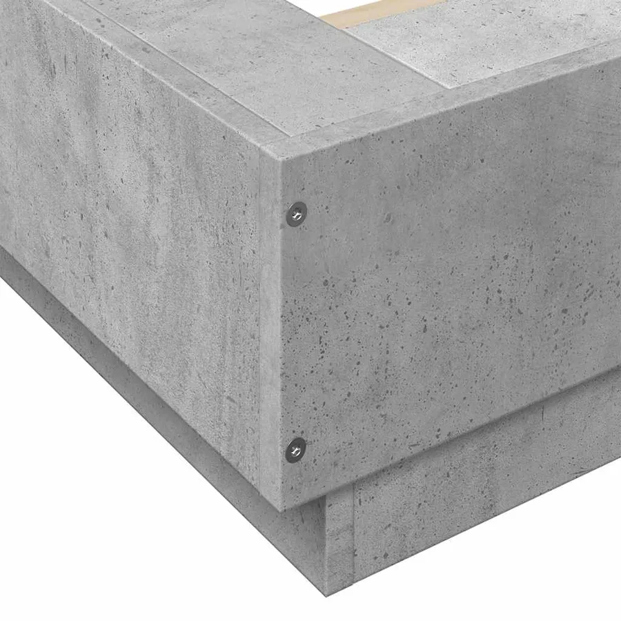 Cadre de lit sans matelas gris béton 100x200 cm - 7