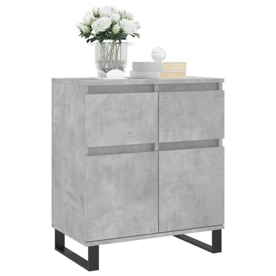 Buffet Gris béton 60x35x70 cm Bois d'ingénierie - 3