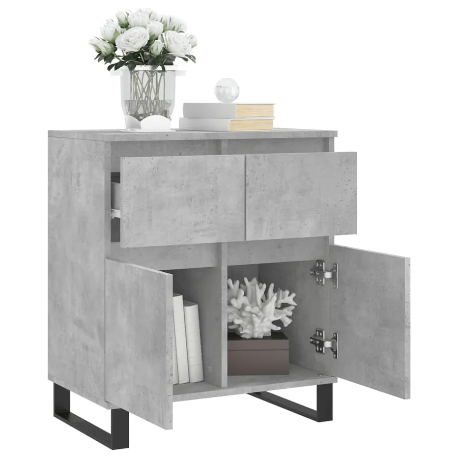 Buffet Gris béton 60x35x70 cm Bois d'ingénierie - 4