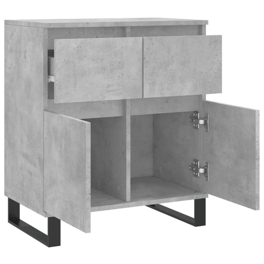 Buffet Gris béton 60x35x70 cm Bois d'ingénierie - 6