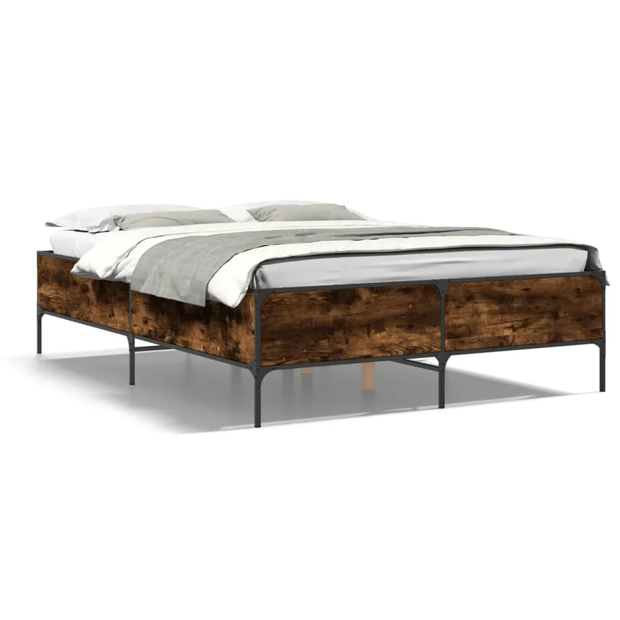Cadre de lit sans matelas chêne fumé 120x190 cm - 2