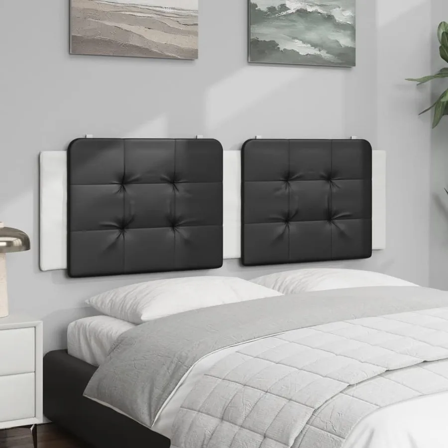 Coussin de tête de lit Zadar noir et blanc 160 cm similicuir - 3