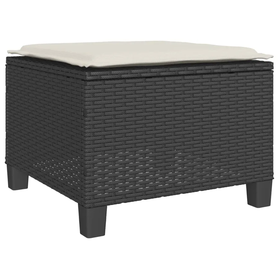 Ensemble de bistro 3 pcs avec coussins noir résine tressée - 7