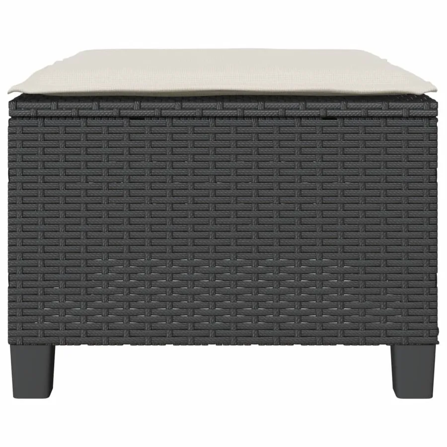 Ensemble de bistro 3 pcs avec coussins noir résine tressée - 8