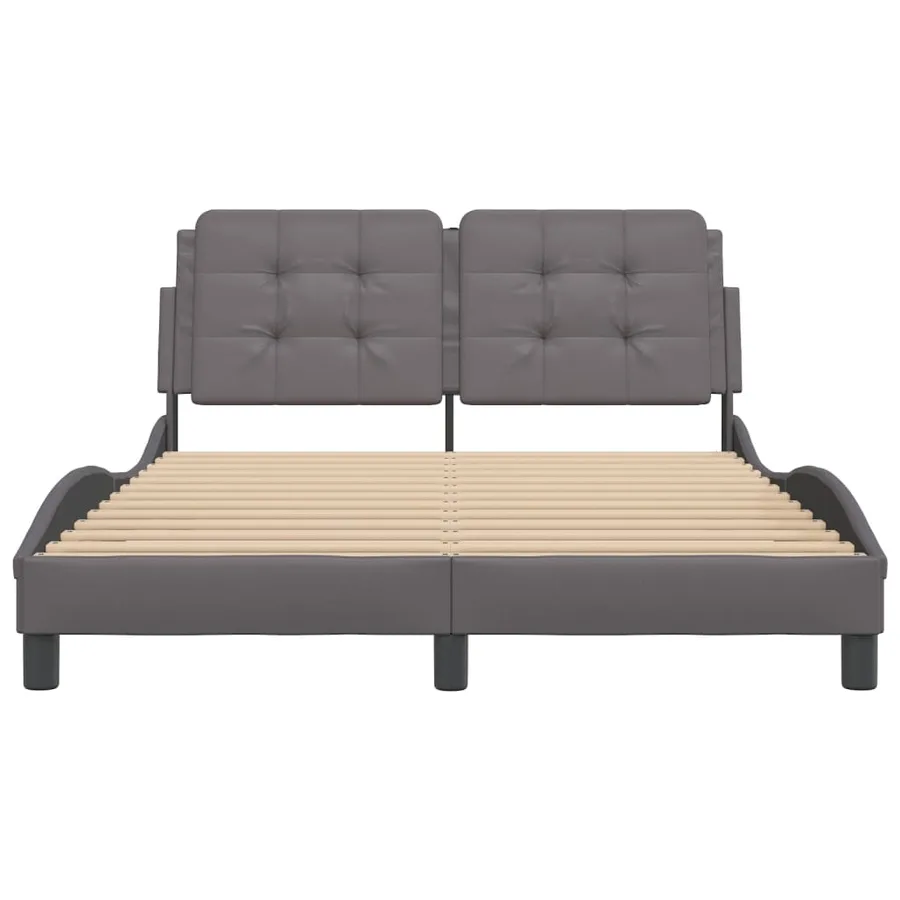 Cadre de lit avec LED sans matelas Zadar gris 140x200 cm - 6