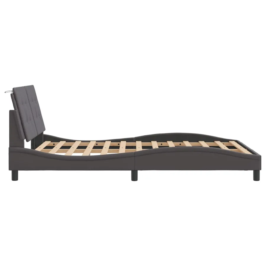 Cadre de lit avec LED sans matelas Zadar gris 140x200 cm - 8