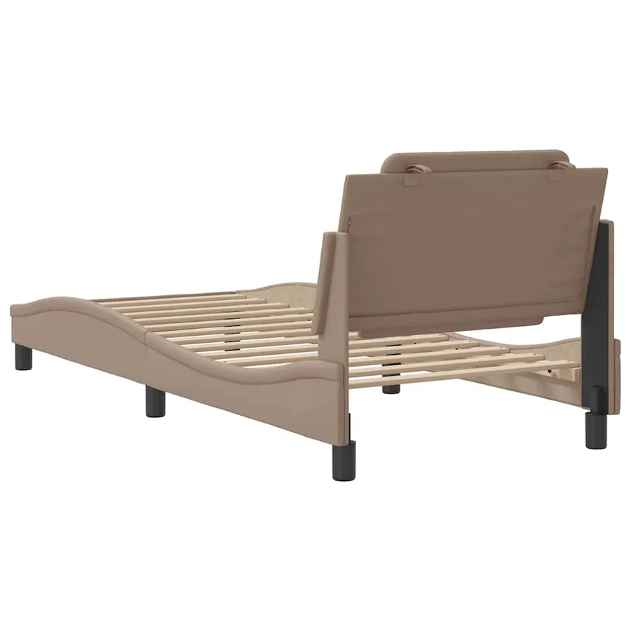 Cadre de lit sans matelas Zadar cappuccino 90x190 cm similicuir - 6