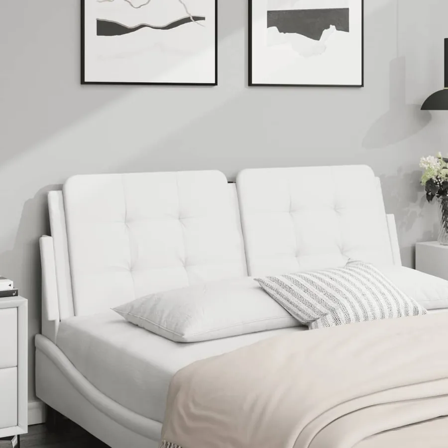 Coussin de tête de lit Zadar blanc 120 cm similicuir