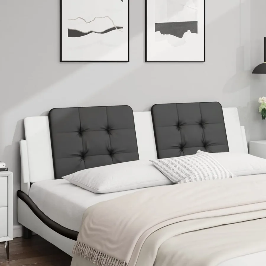 Coussin de tête de lit Zadar noir et blanc 180 cm similicuir
