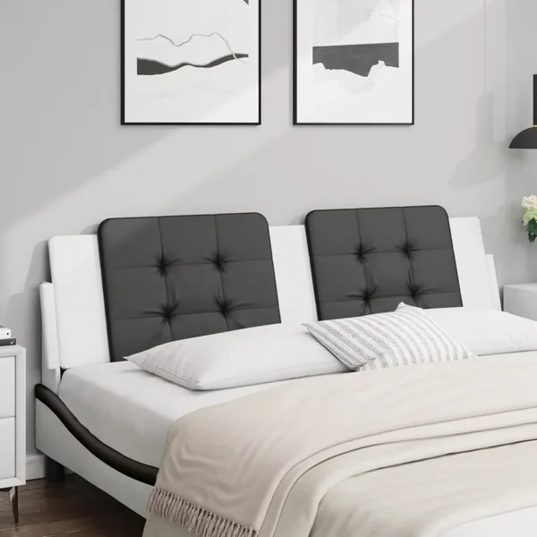 Coussin de tête de lit Zadar noir et blanc 180 cm similicuir