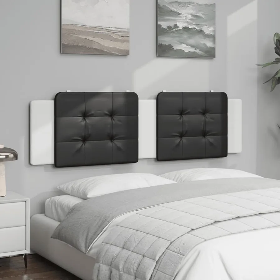 Coussin de tête de lit Zadar noir et blanc 180 cm similicuir - 3
