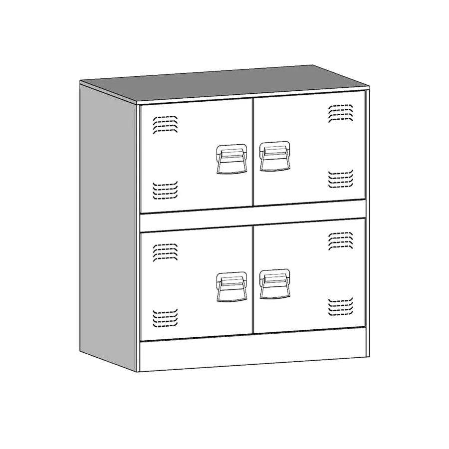 Buffet blanc 67x39x73 cm acier - 11