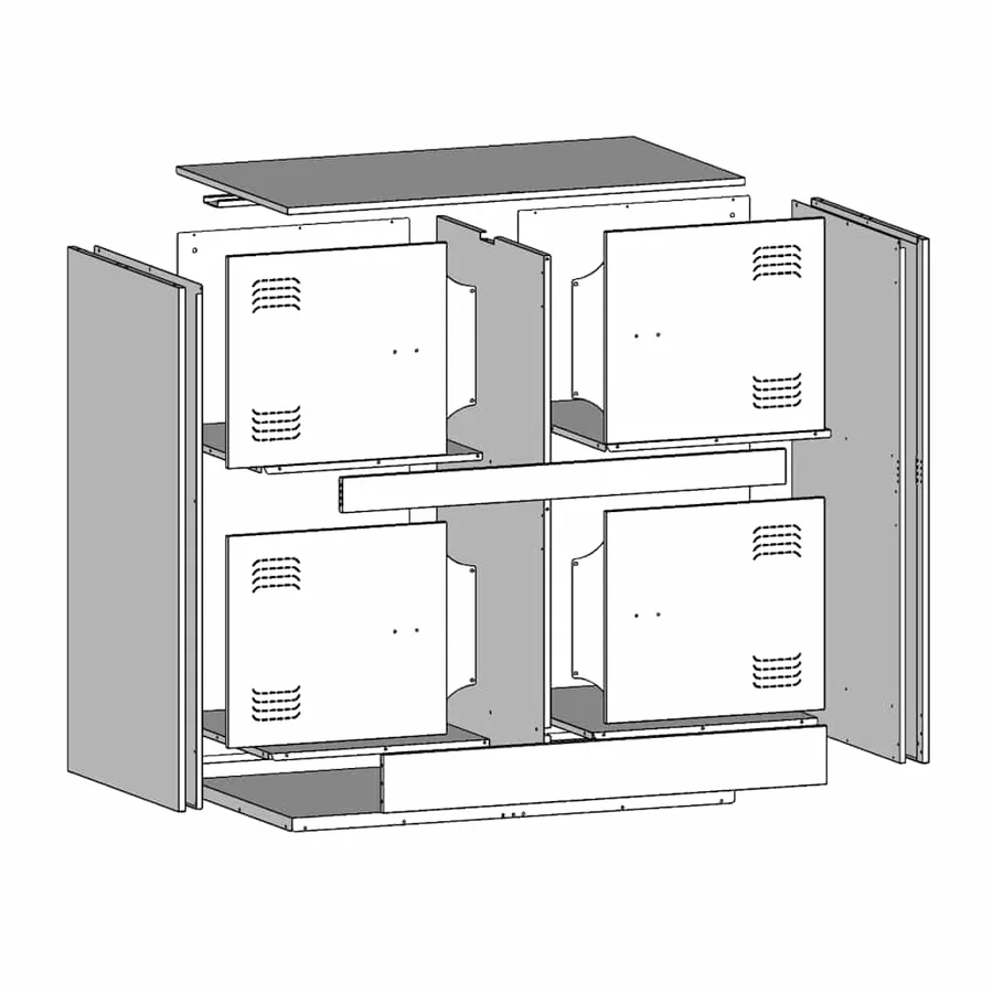 Buffet blanc 67x39x73 cm acier - 12