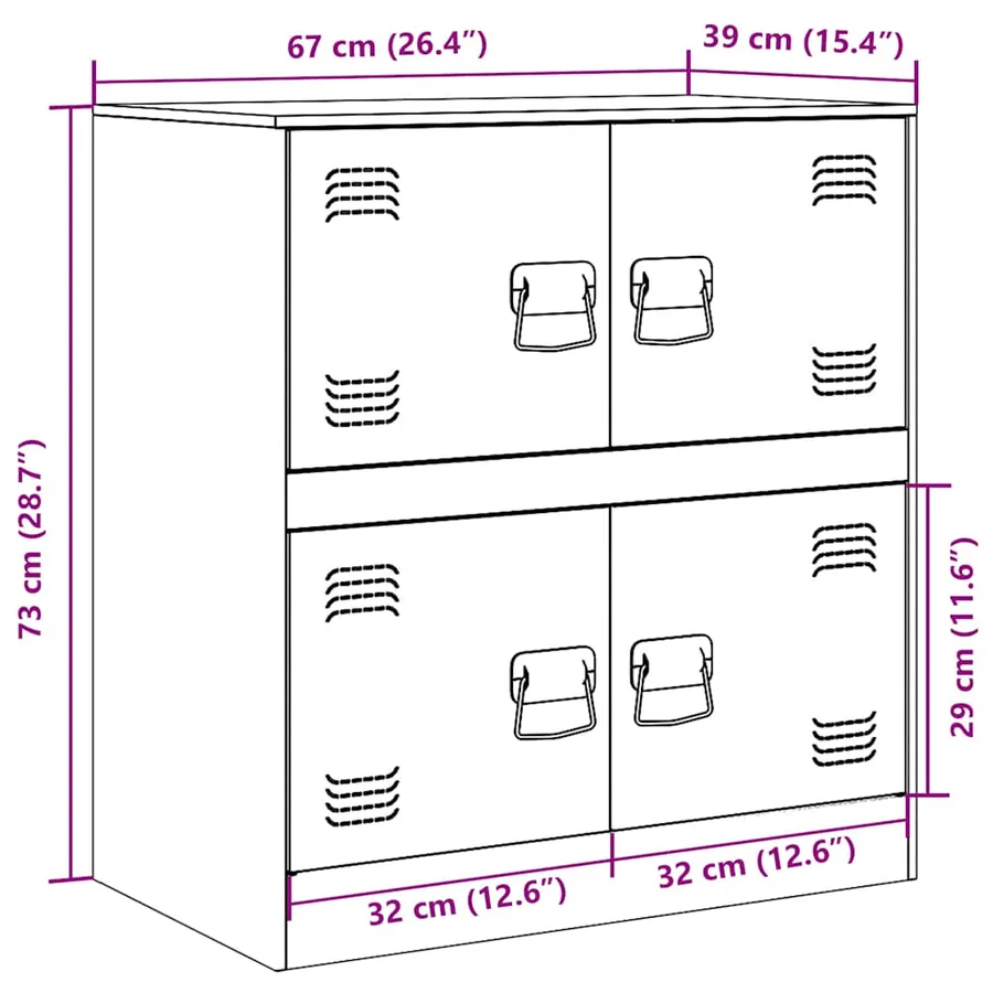 Buffet blanc 67x39x73 cm acier - 14