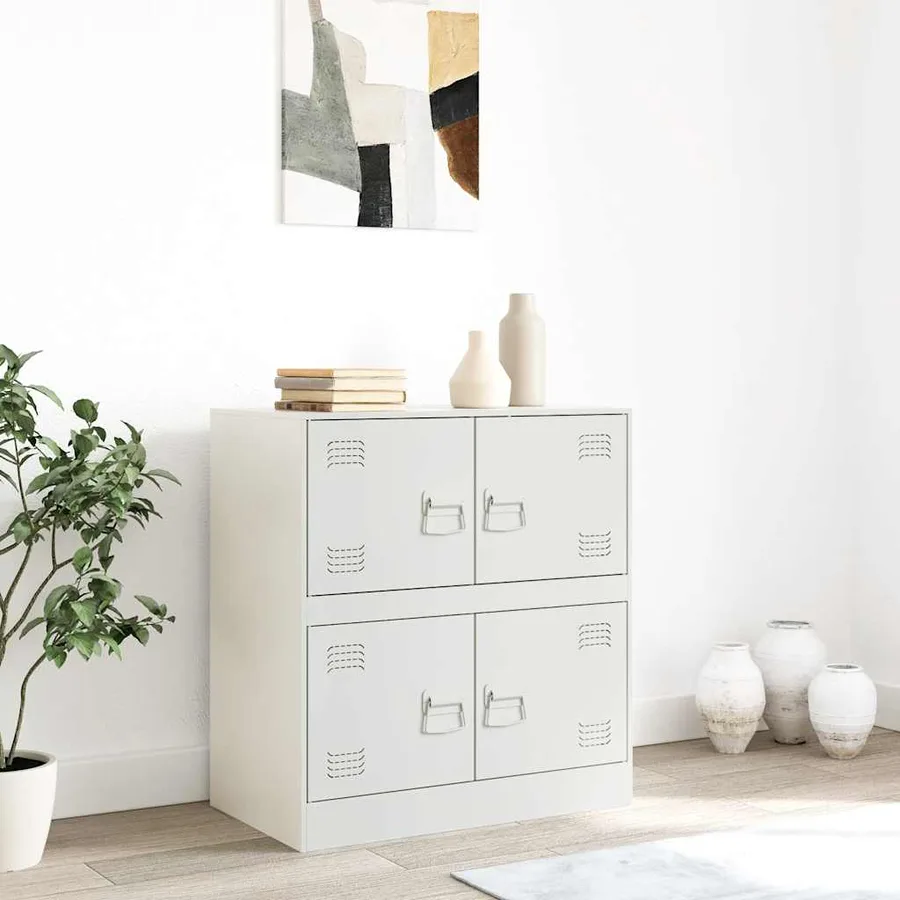 Buffet blanc 67x39x73 cm acier - 3