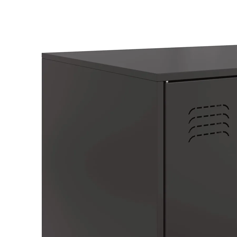 Buffet noir 67x39x107 cm acier - 10