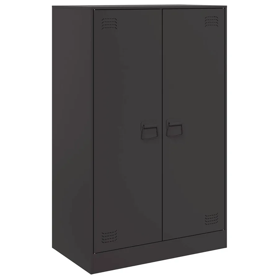 Buffet noir 67x39x107 cm acier - 2