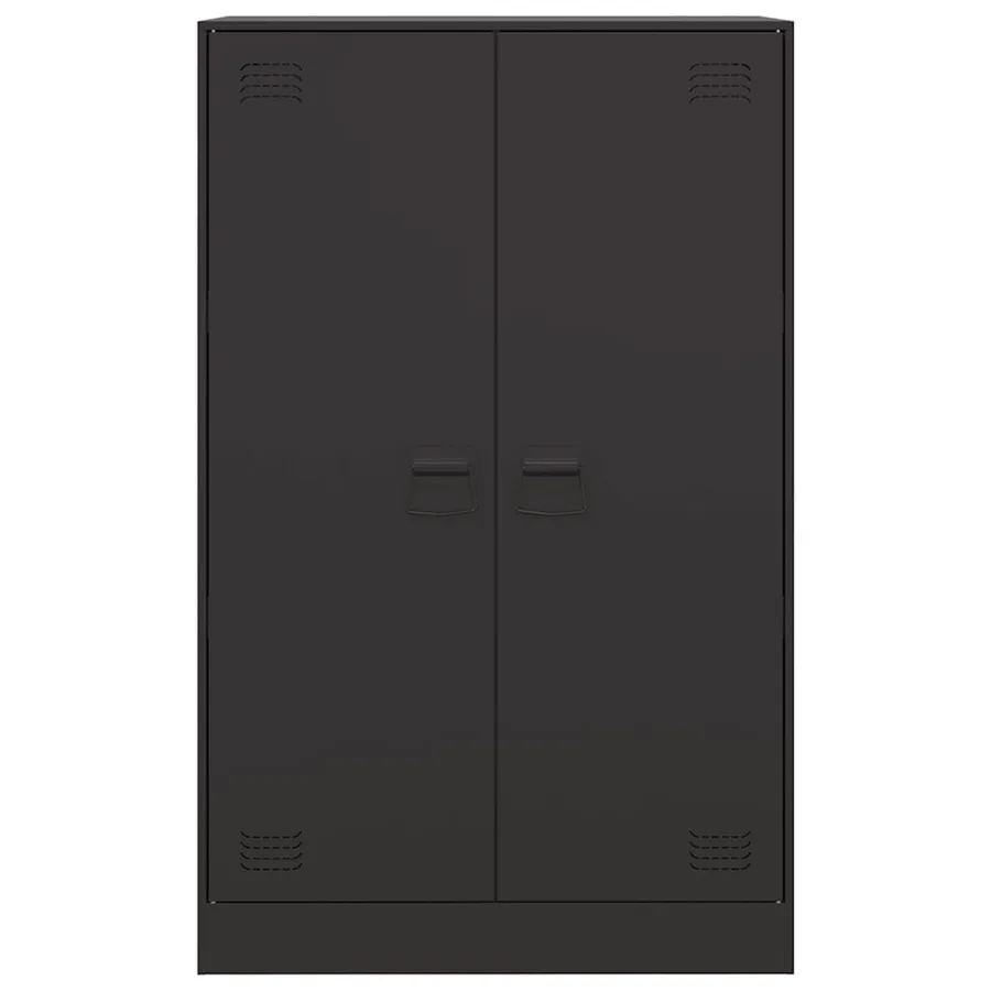 Buffet noir 67x39x107 cm acier - 6