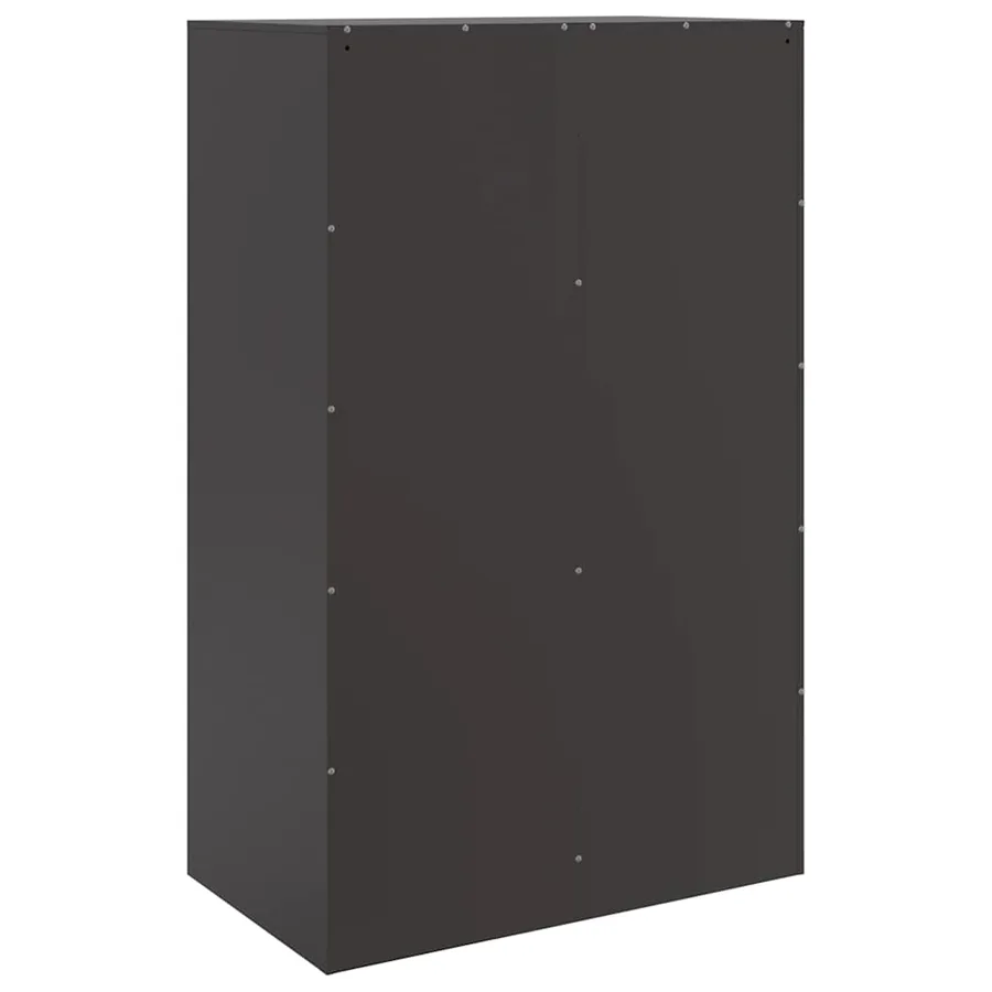 Buffet noir 67x39x107 cm acier - 9