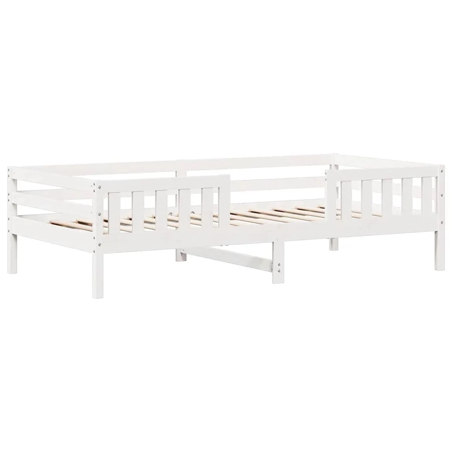 Cadre de lit sans matelas blanc 90x190 cm bois de pin massif - 3