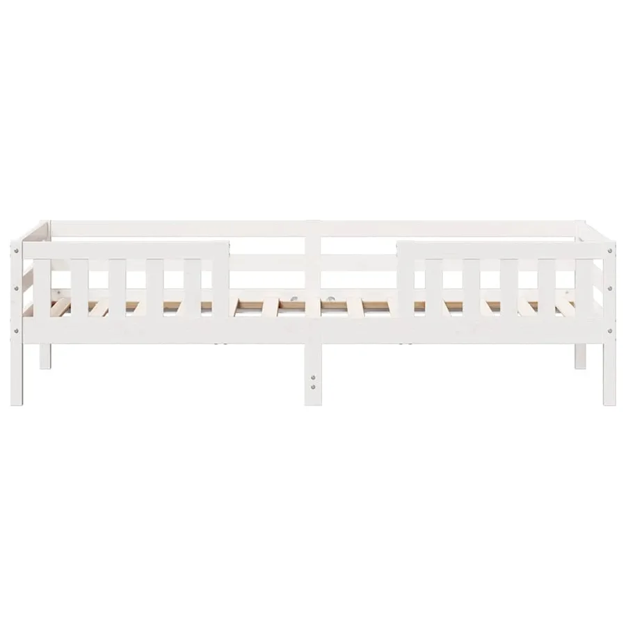 Cadre de lit sans matelas blanc 90x190 cm bois de pin massif - 4