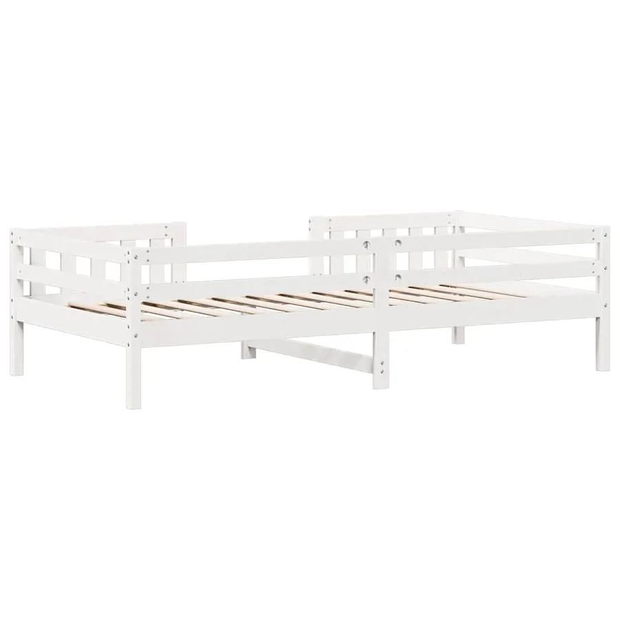 Cadre de lit sans matelas blanc 90x190 cm bois de pin massif - 6